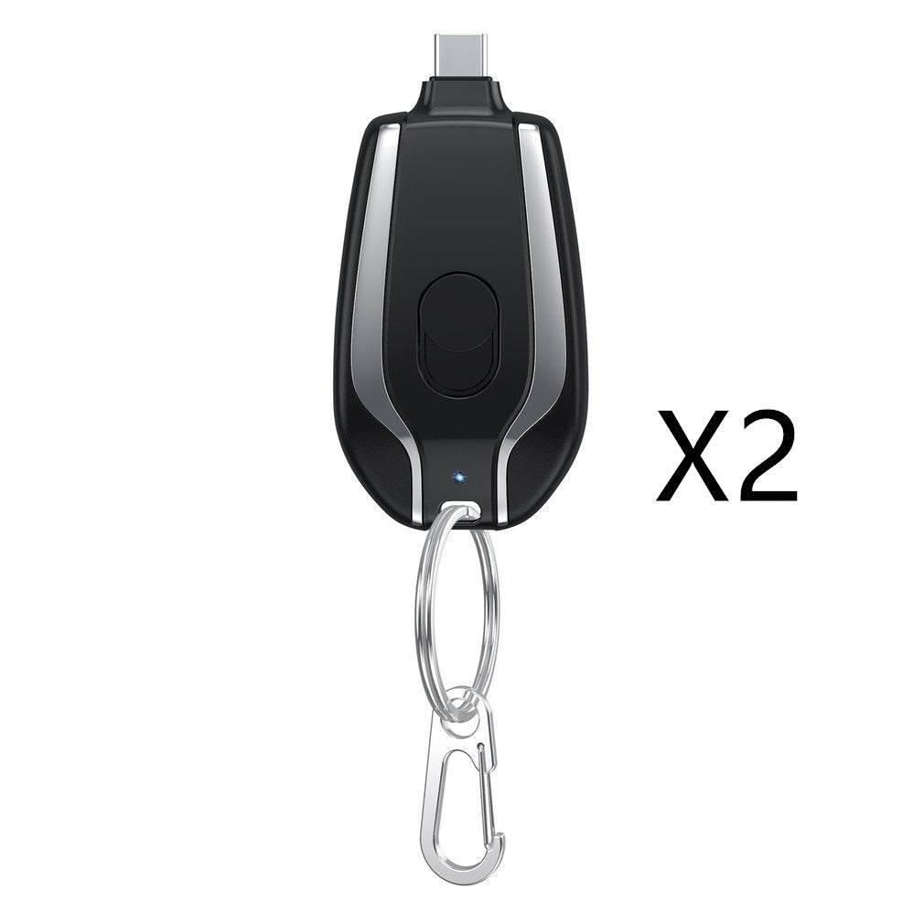Mini Keychain Power Bank | 1500mAh Emergency Charger with Type-C