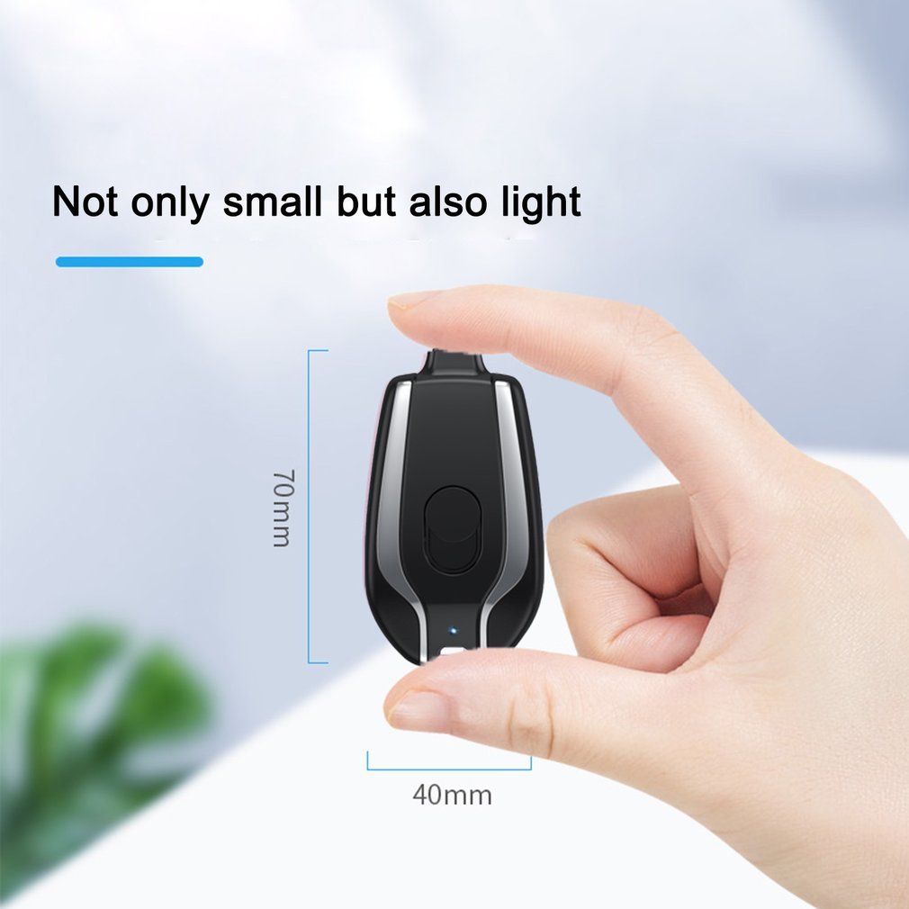 Mini Keychain Power Bank | 1500mAh Emergency Charger with Type-C